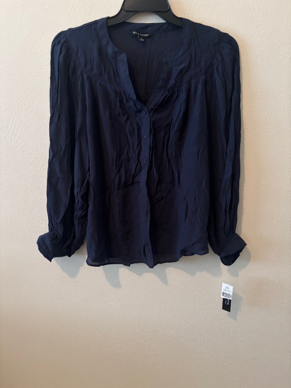 Zac and Rachel Women's Navy Blue Long Sleeve Shirt - Size L